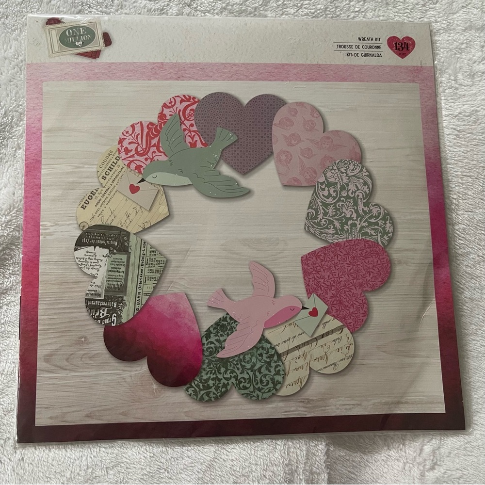 Heart and Bird Holiday Wreath Craft Kit Decor